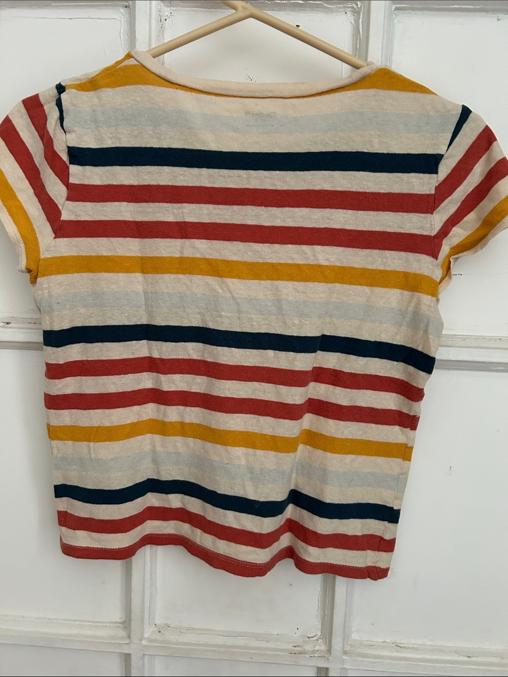 Madewell Striped Crewneck Tee in Cream, Red, Navy & Mustard - Picture 4 of 4